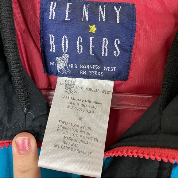 Kenny Rogers | Vintage Miller’s Harness West Red Aztec Ski Jacket Coat M - Picture 7 of 9